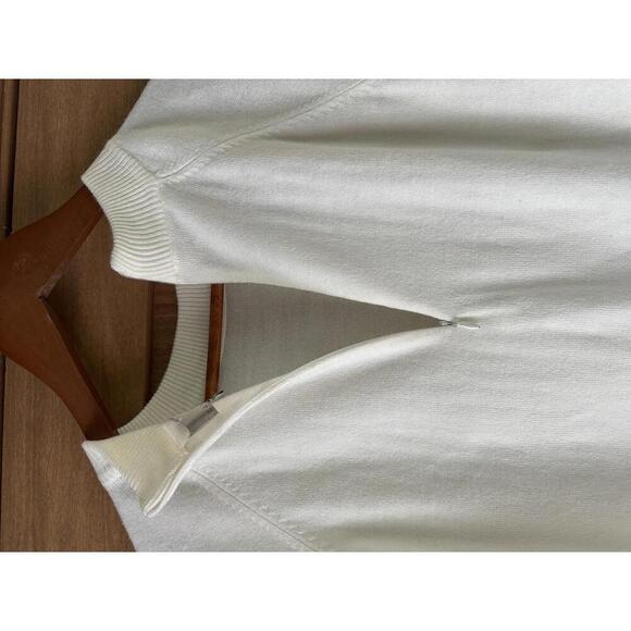 Carolyn Taylor Cream Crewneck Lightweight Sweater Zipper Back Women’s size XL - Picture 5 of 9